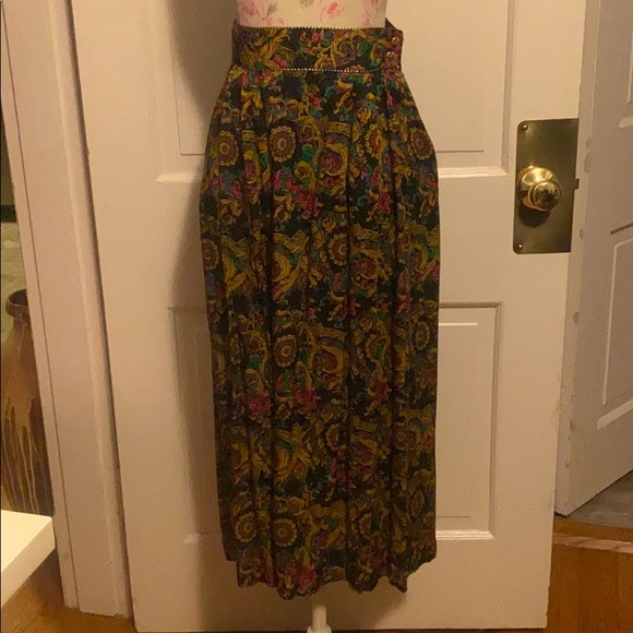 Vintage High Waisted Paisley Skirt - Picture 2 of 5